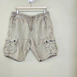 American Eagle Shorts Mens L Beige Cargo Utility Pockets Outdoor Gorpcore Grunge
